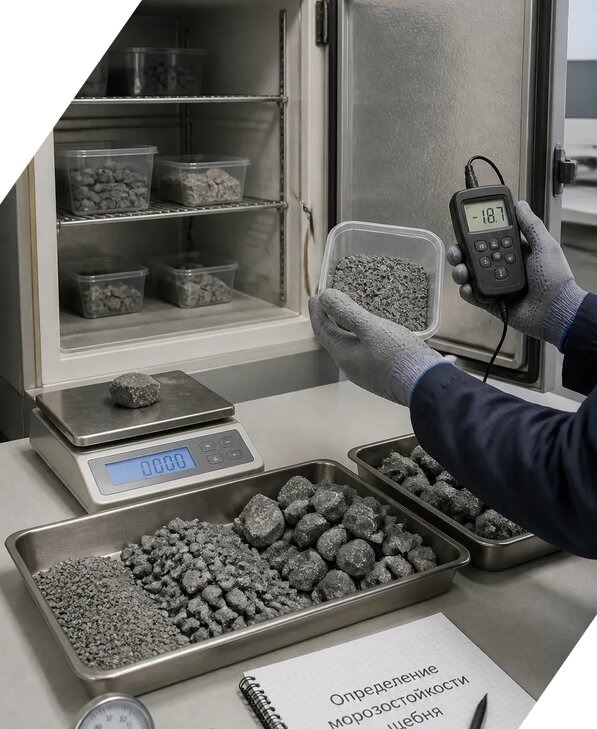 Определение морозостойкости щебня в Кандалакше от 3536 р. | ЭкспертизаРоссия